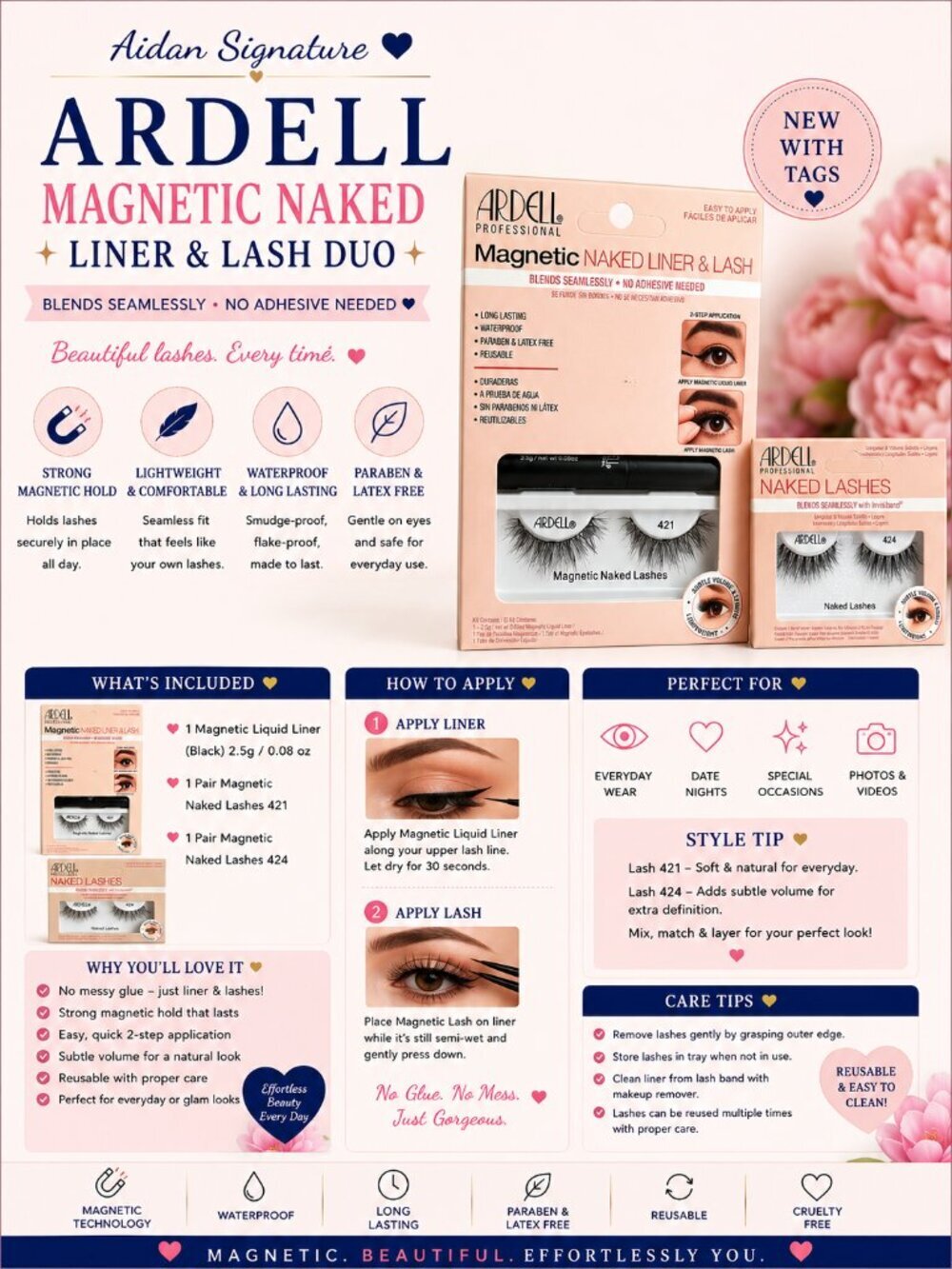 Ardell Magnetic Naked Liner & Lash Duo | Magnetic Eyeliner + Lash 421 & Naked